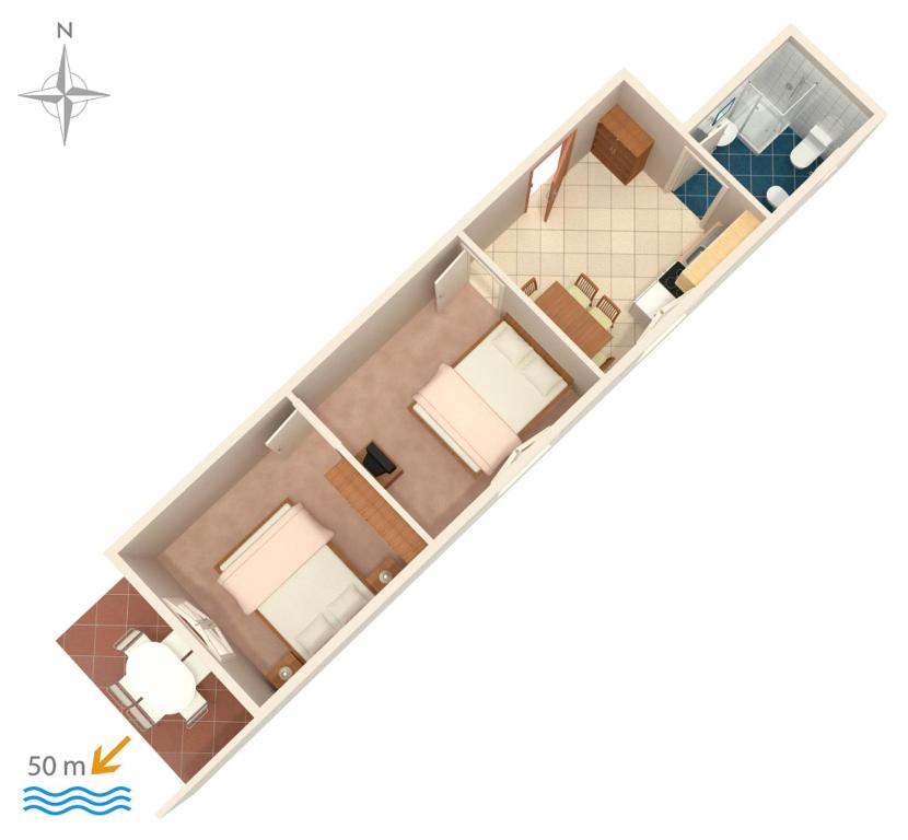 Půdorys ubytování Apartments by the sea Zubovici, Pag - 4125