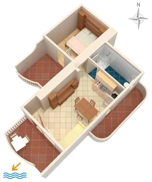 Půdorys ubytování Apartments by the sea Zubovici, Pag - 4125