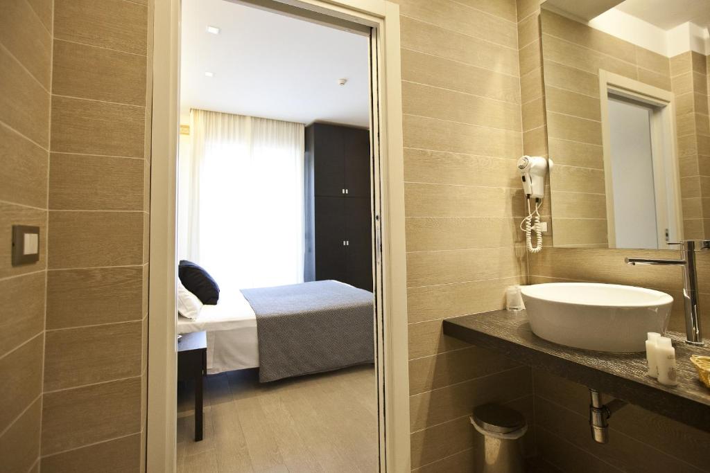 Koupelna v ubytování Hotel Aurora