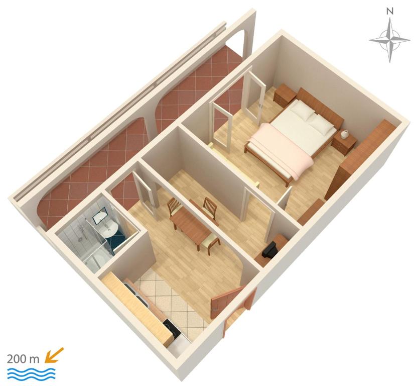 Půdorys ubytování Apartments and rooms with parking space Metajna, Pag - 4120