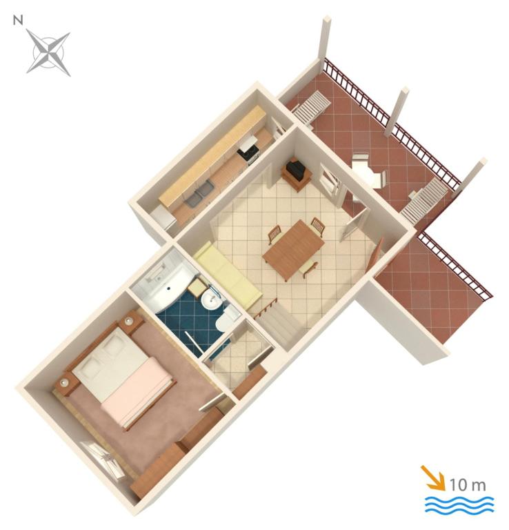 Plán poschodí v ubytovaní Apartments by the sea Vinisce, Trogir - 4288