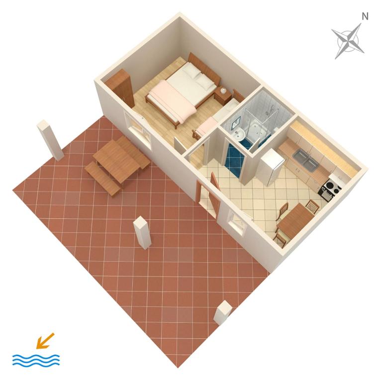 Půdorys ubytování Apartments with parking spaces Grebastica, Sibenik - 4312