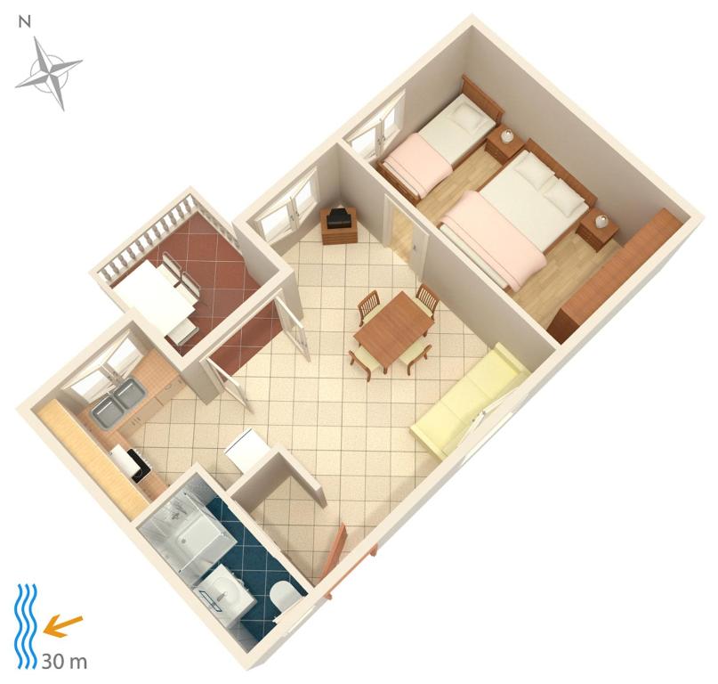 Půdorys ubytování Apartments by the sea Brodarica, Sibenik - 4194