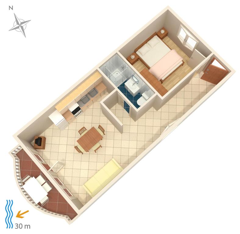 Půdorys ubytování Apartments by the sea Brodarica, Sibenik - 4194