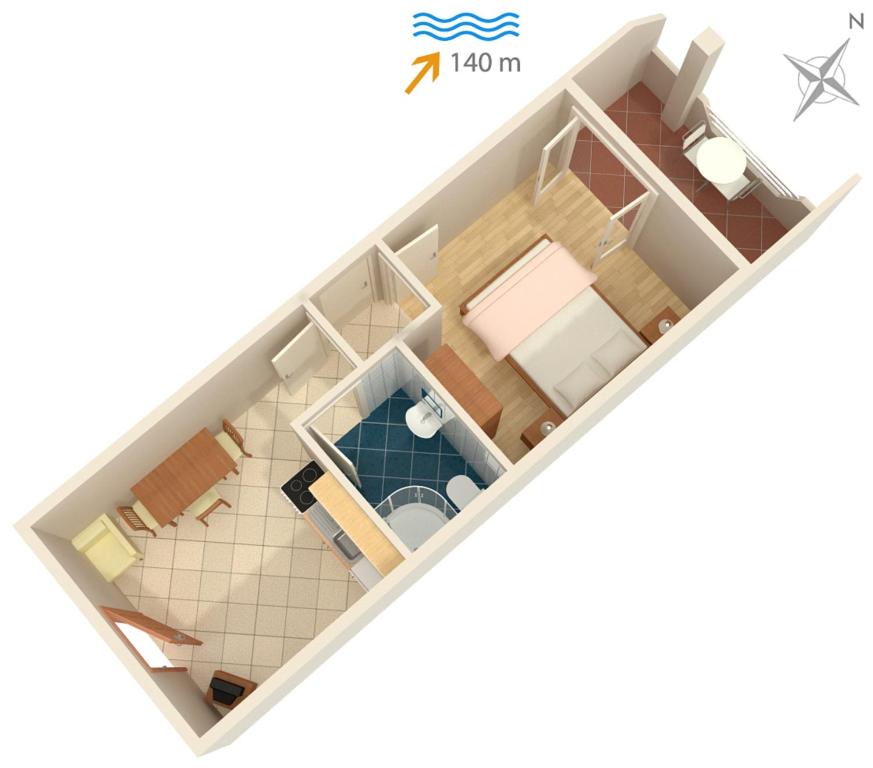 Plán poschodí v ubytovaní Apartment Mastrinka 4648c