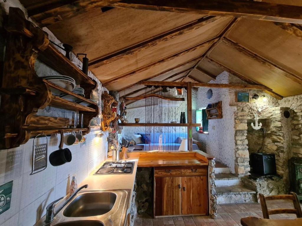 Kuchyň nebo kuchyňský kout v ubytování Koki eco house