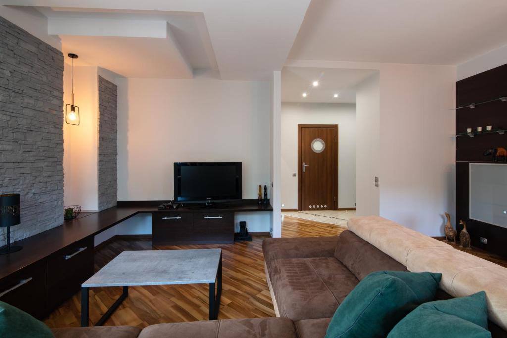 TV a/nebo společenská místnost v ubytování Apartament Andy Wisła