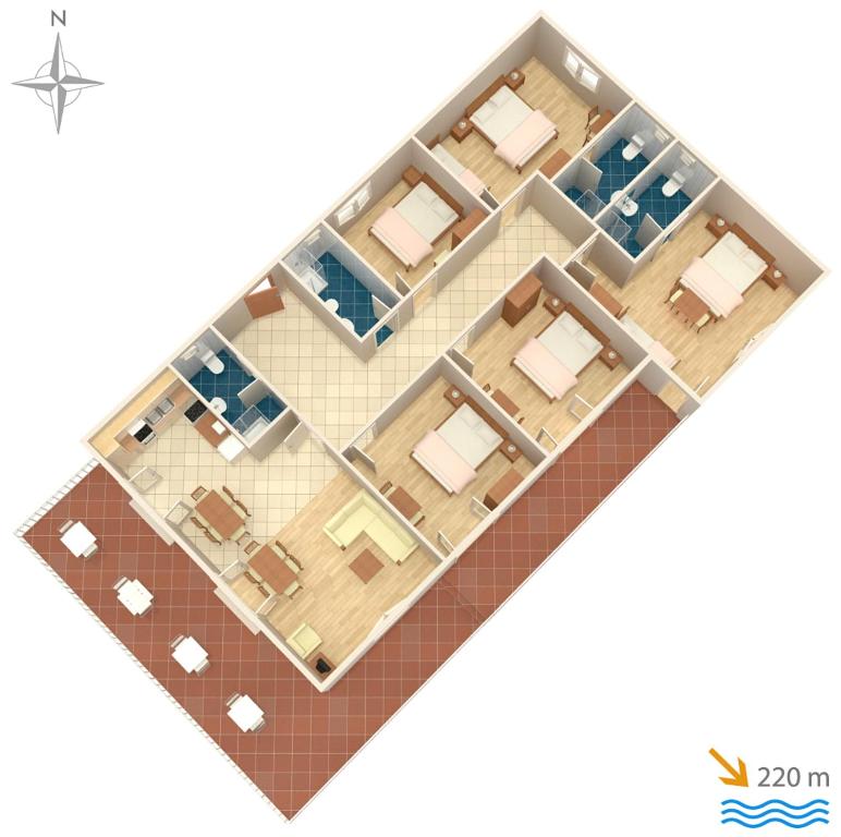 Plán poschodí v ubytovaní Apartments with a parking space Kastel Stafilic, Kastela - 5219
