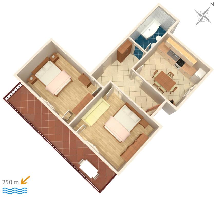 De plattegrond van Apartments with a parking space Jezera, Murter - 5093