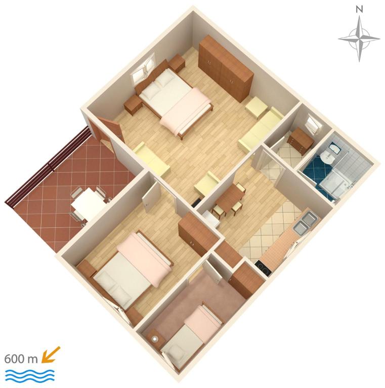 Plán poschodí v ubytovaní Apartments with a parking space Murter - 5103