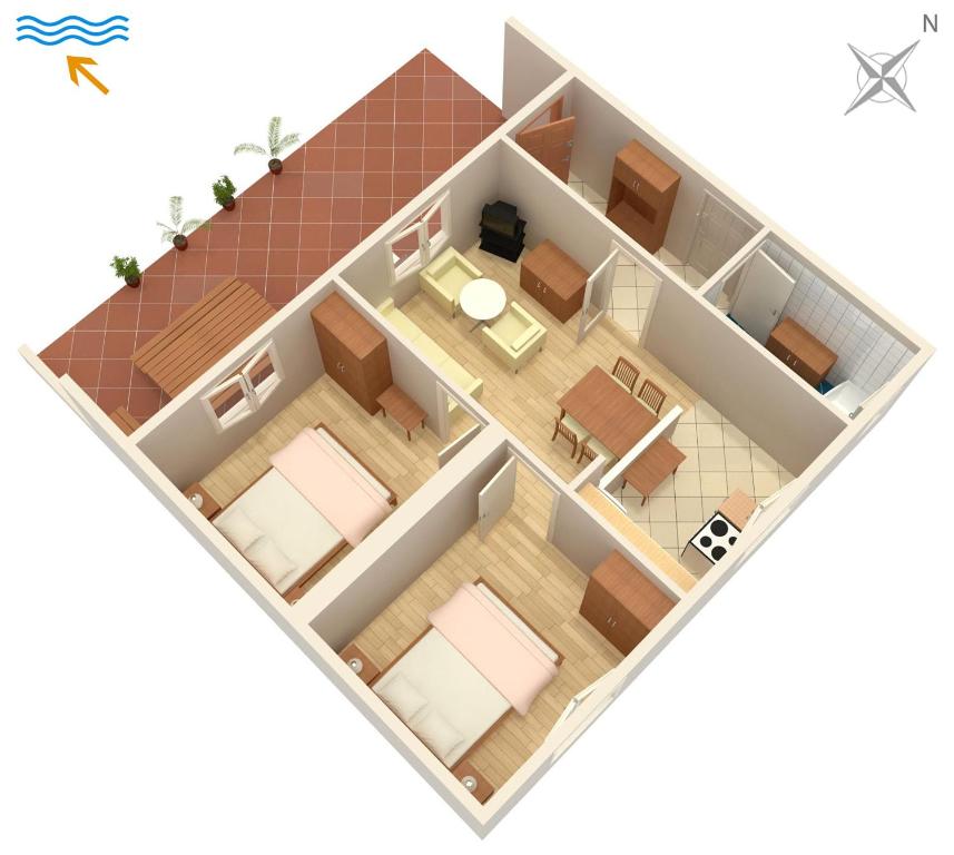 Plan piętra w obiekcie Apartment Punat 5351a