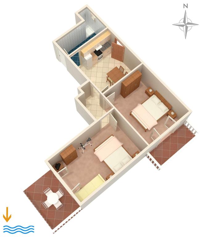 Plano de Apartments with a parking space Zavalatica, Korcula - 4453