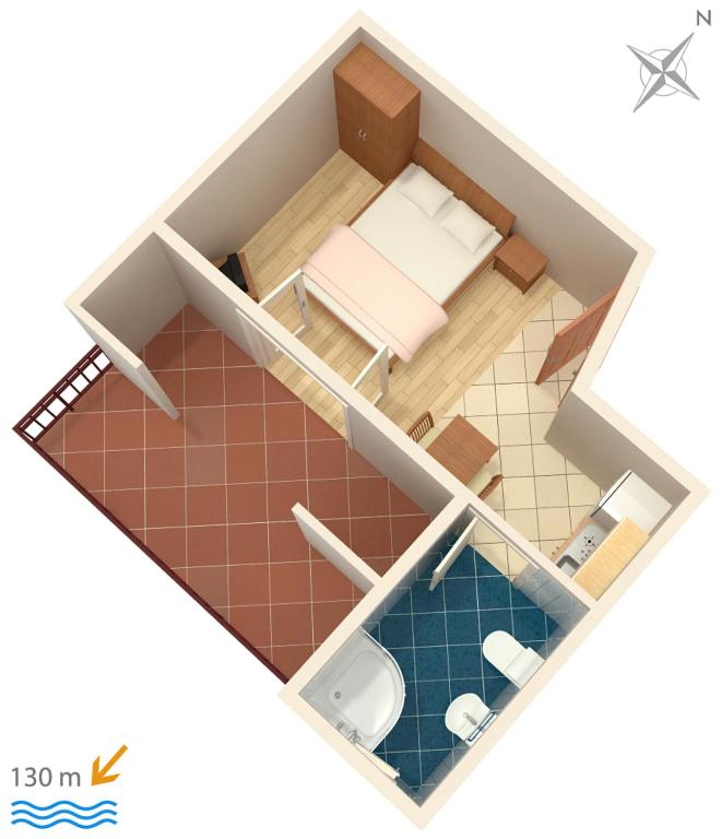 Půdorys ubytování Studio Duce 4852b