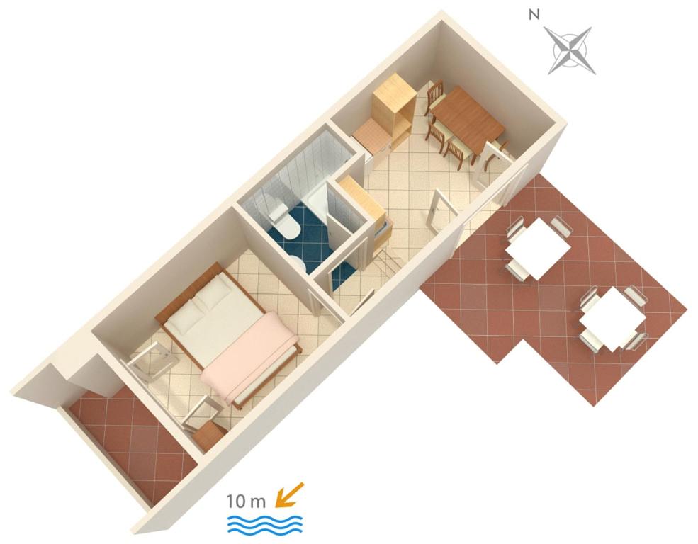 Půdorys ubytování Apartments by the sea Cove Pokrivenik, Hvar - 5231