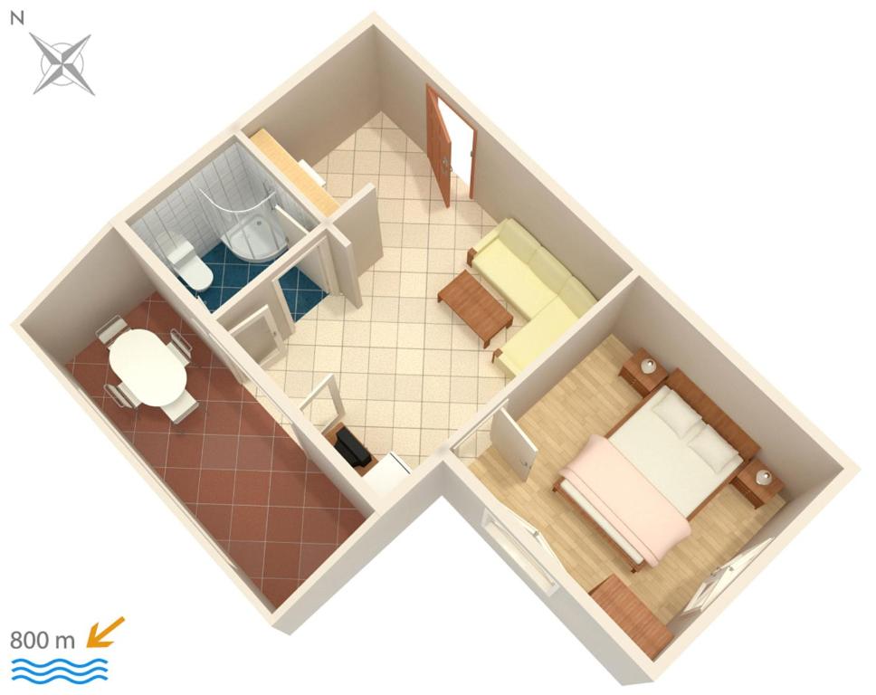 Posteľ alebo postele v izbe v ubytovaní Apartments with a parking space Njivice, Krk - 5458