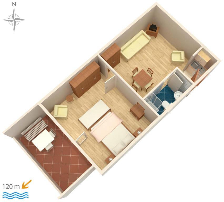 Půdorys ubytování Apartments by the sea Novi Vinodolski - 5558