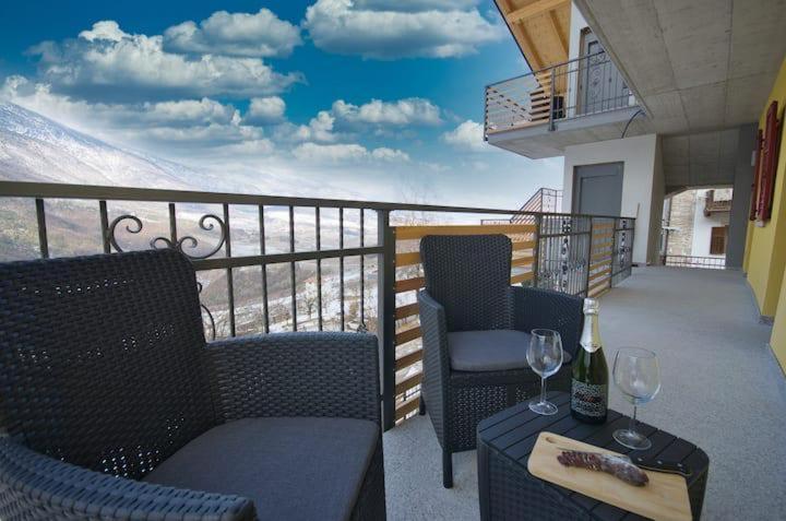 Balkón alebo terasa v ubytovaní B&B Paganella Relax and Gourmet