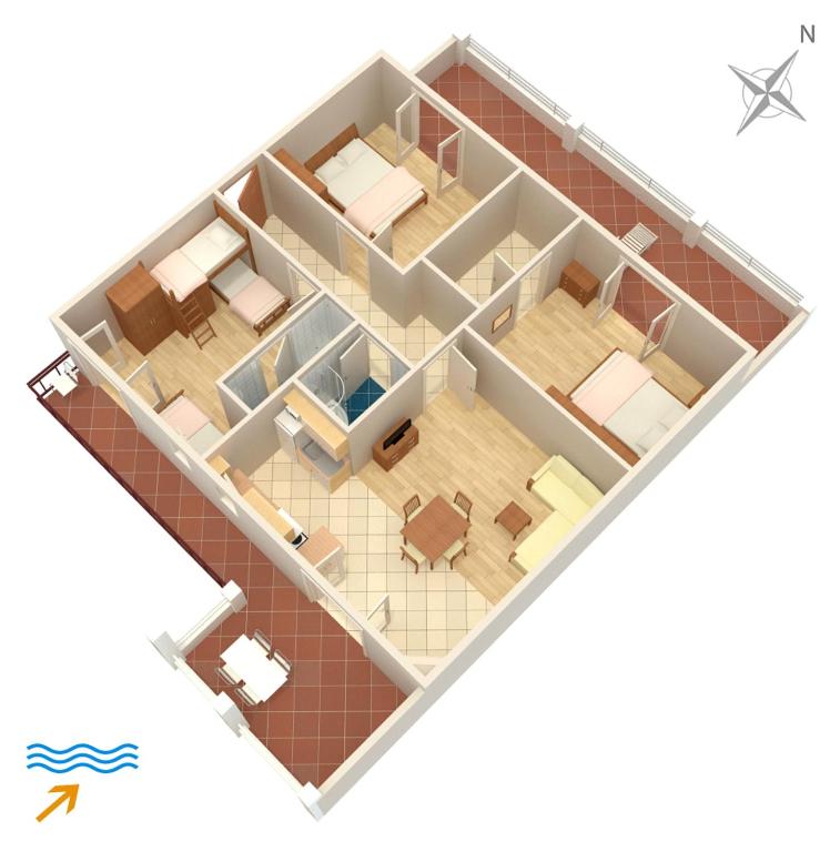 Půdorys ubytování Apartments with a parking space Jelsa, Hvar - 5703