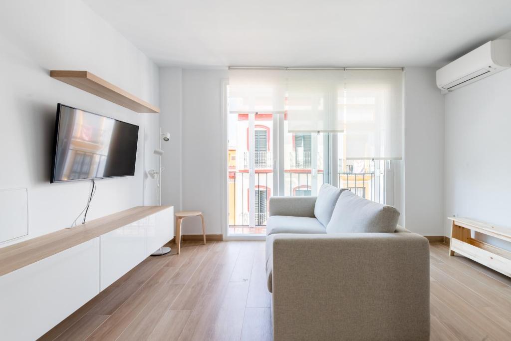 TV a/nebo společenská místnost v ubytování Holi-Rent Pureza