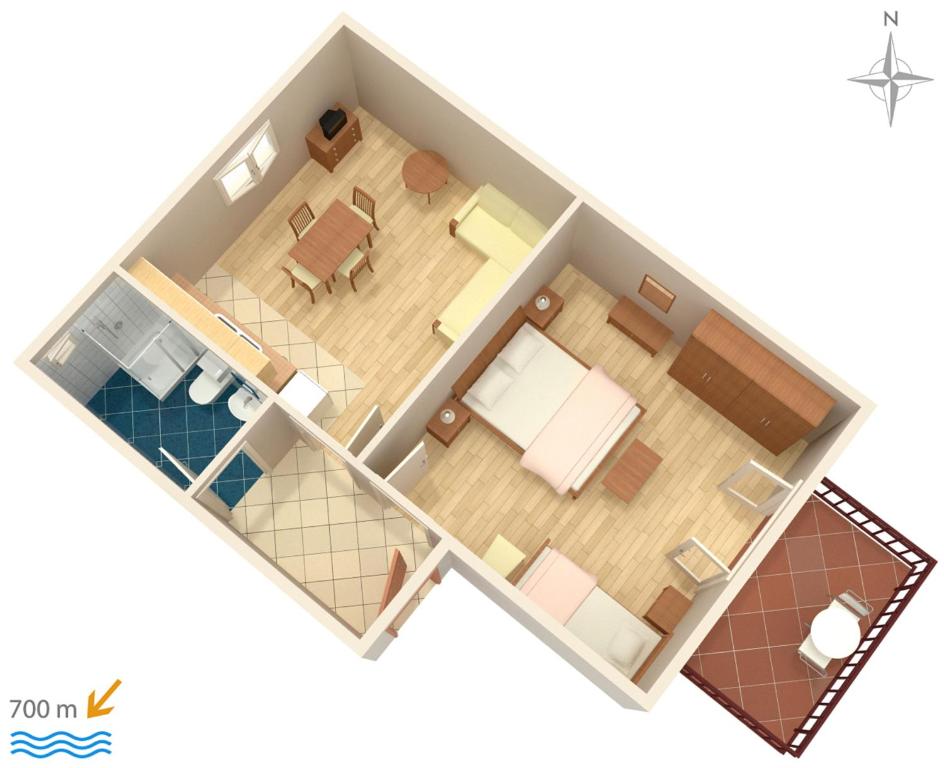 Plán poschodí v ubytovaní Apartment Biograd na Moru 5899c