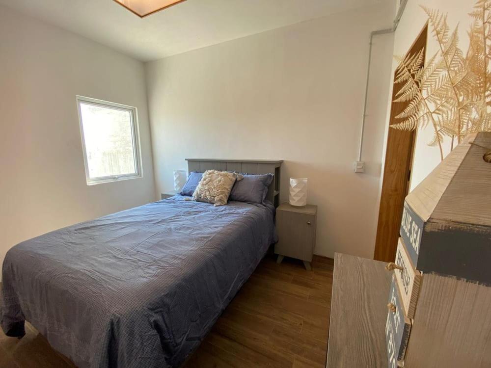 a bedroom with a bed and a window at TORRE MAR Frente al Malecón in Mazatlán