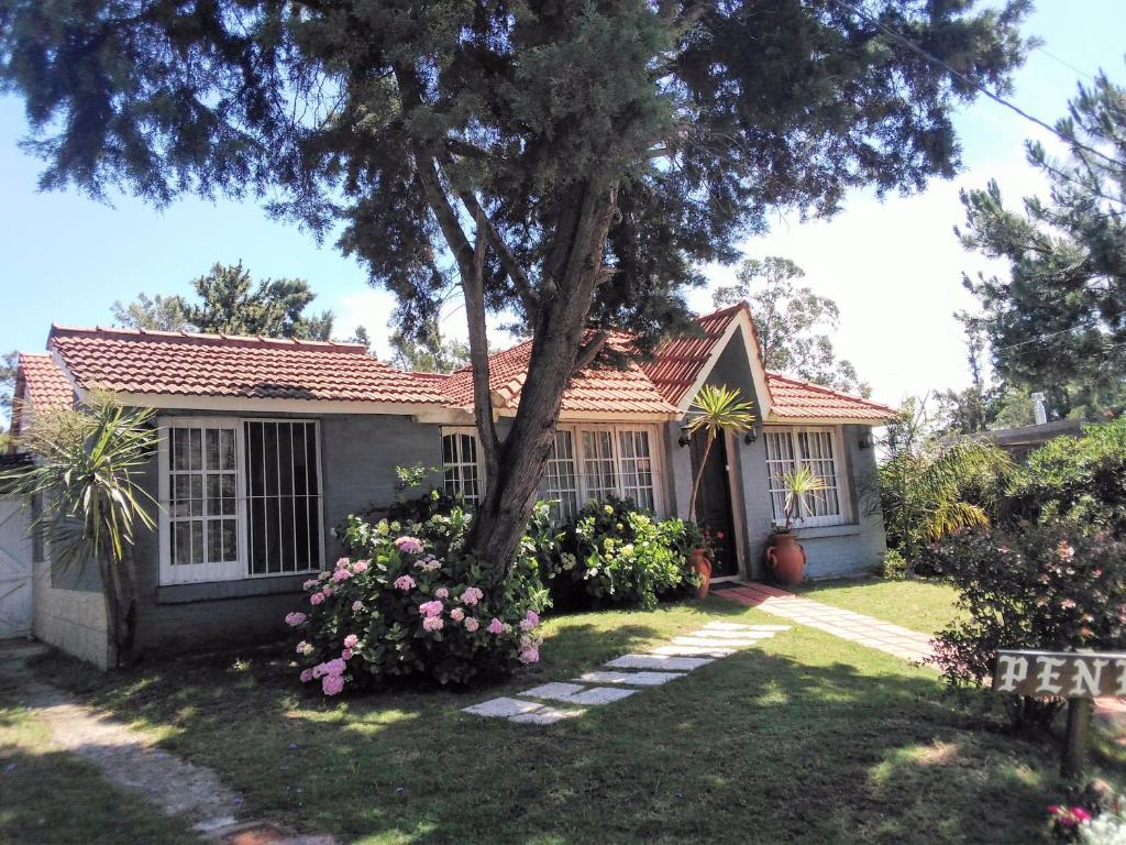 uma pequena casa com uma árvore no quintal em Bed and breaksfast em Punta del Este