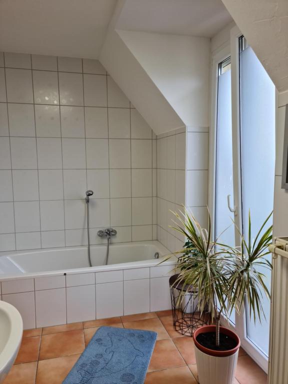 Koupelna v ubytování Lichtdurchflutetes Zimmer - Marienberg