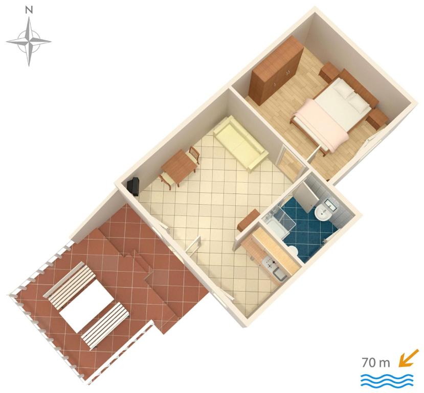 Půdorys ubytování Apartments by the sea Stara Novalja, Pag - 6469