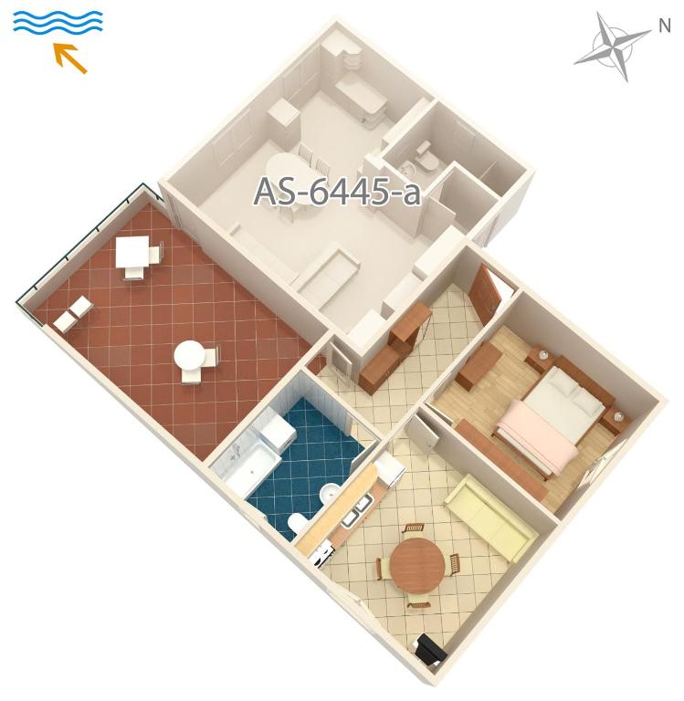 Půdorys ubytování Apartments by the sea Turanj, Biograd - 6445