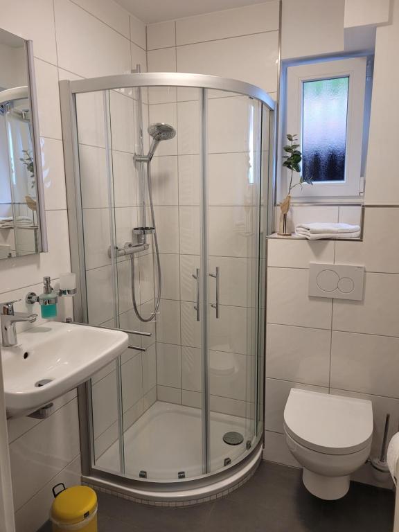 Koupelna v ubytování Gästehaus Bommelsen