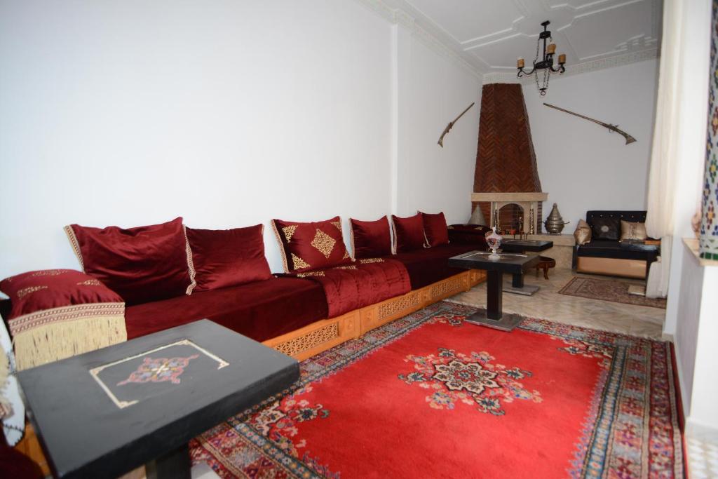 Coin salon dans l'établissement RYAD RDATE LWALIDINE