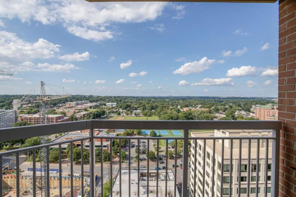 a balcony with a view of a city at Exclusive Apt in Ballston with Gym in Arlington