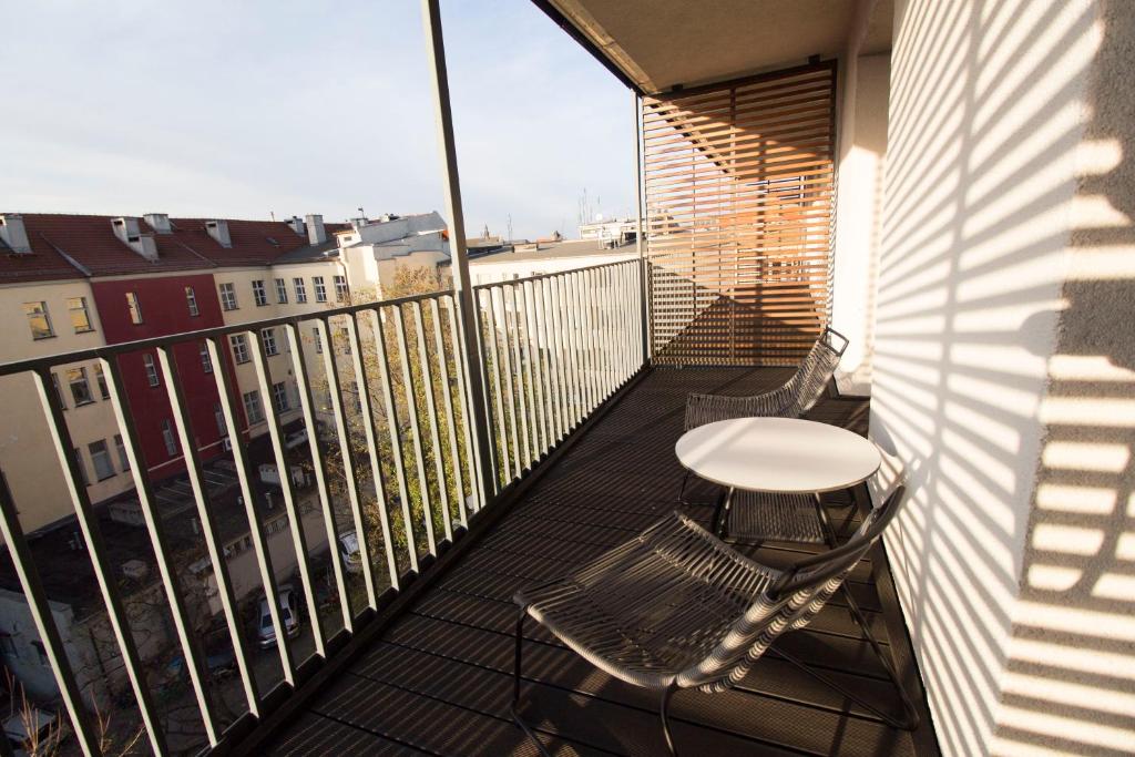 Balkón alebo terasa v ubytovaní Happy Apartments - Trakt Kupiecki