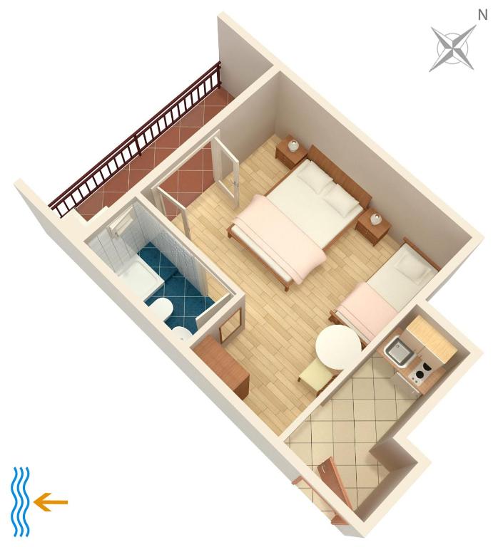 Plán poschodí v ubytovaní Studio Tucepi 6695e