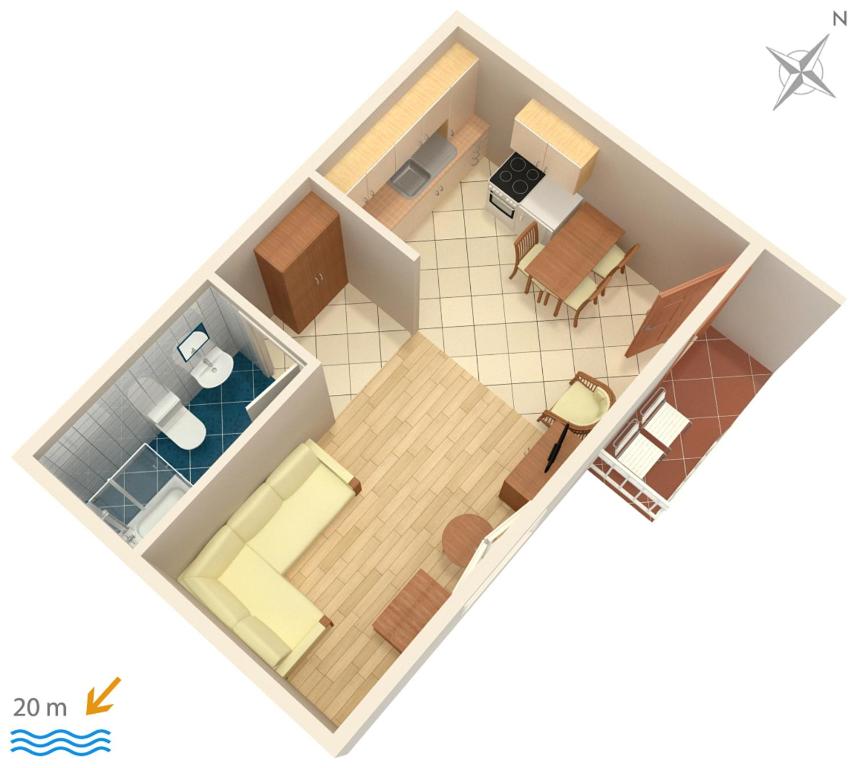 Plán poschodí v ubytovaní Apartments by the sea Podgora, Makarska - 6713