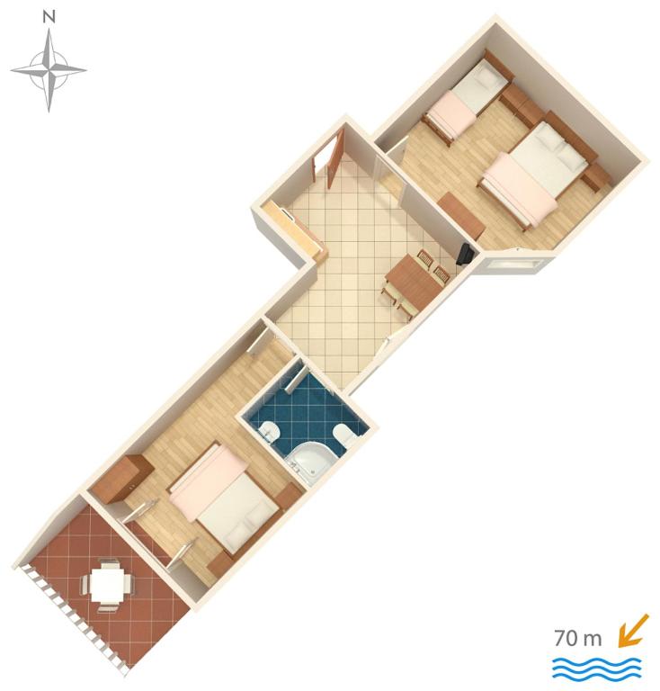 Plan piętra w obiekcie Apartment Stara Novalja 6469a