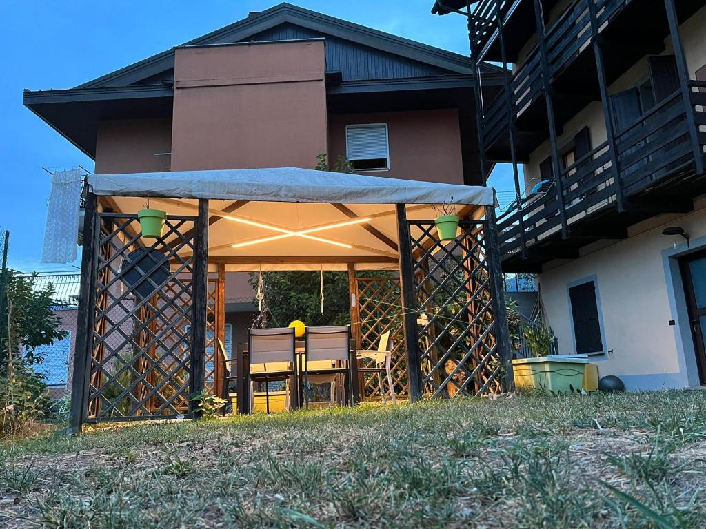 a gazebo in front of a house at panoramic sondrio in Sondrio