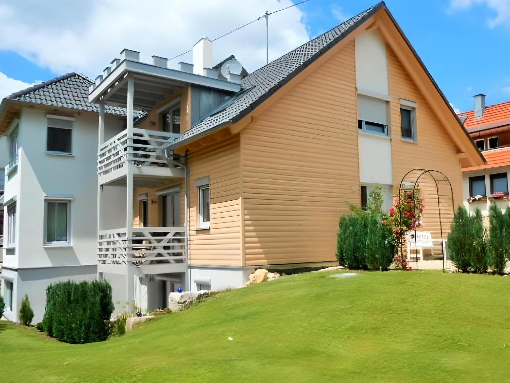 a large house with a lawn in front of it at Lautertal Zinne in Hayingen