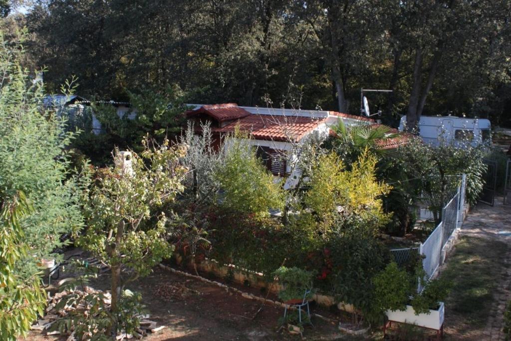 een luchtfoto van een huis met een tuin bij Apartments with a parking space Valbandon, Fazana - 7383 in Fondole