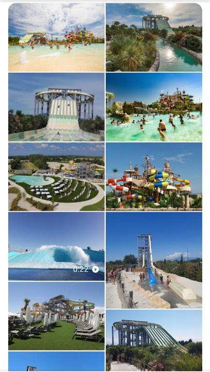 a collage of photos of a water park at Studio in Sorgues