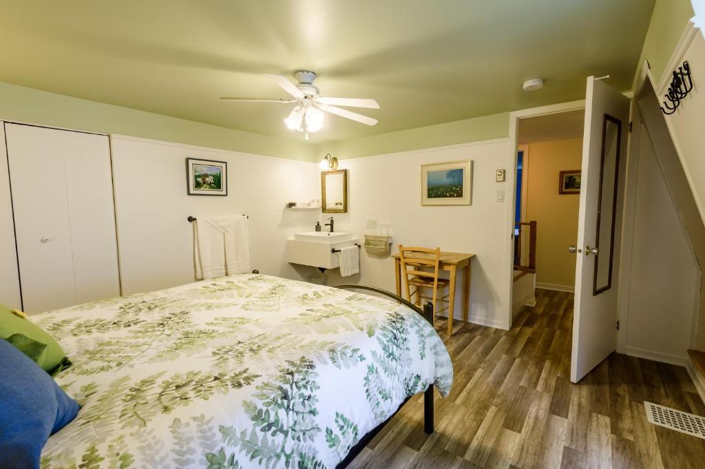 Postel nebo postele na pokoji v ubytování Maison de L'Anse aux oies / Gîte