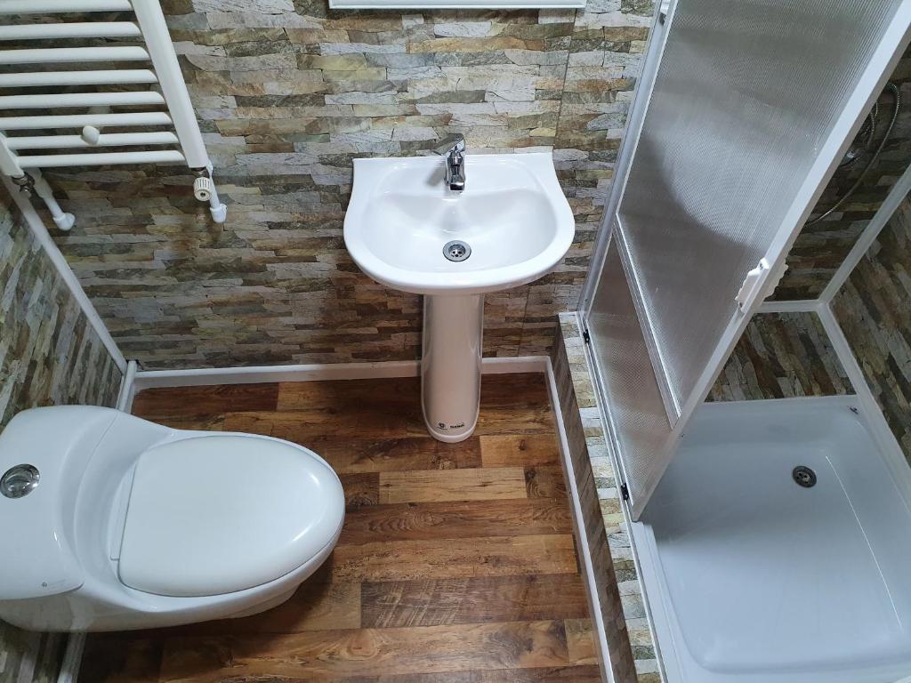 Koupelna v ubytování Hotel Forjadores del Cabo de Hornos