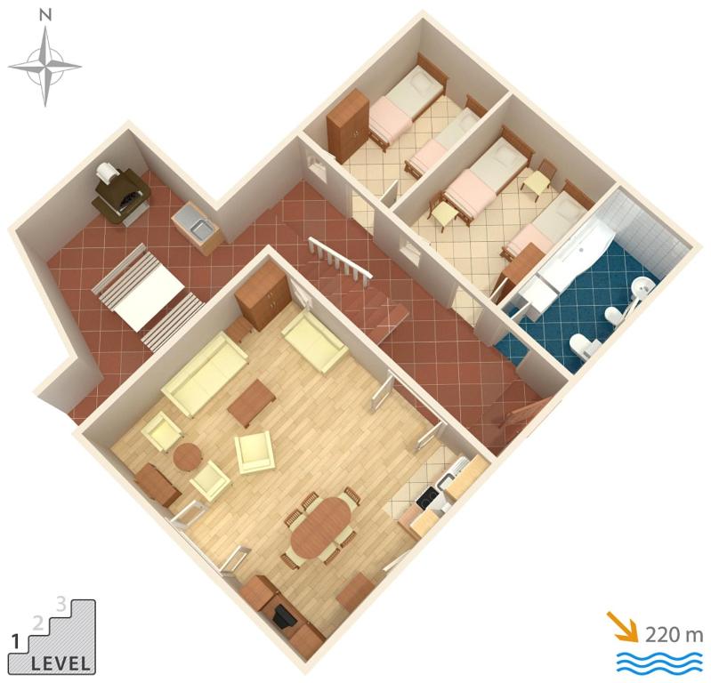 Plán poschodí v ubytovaní Holiday house with WiFi Kukljica, Ugljan - 8251