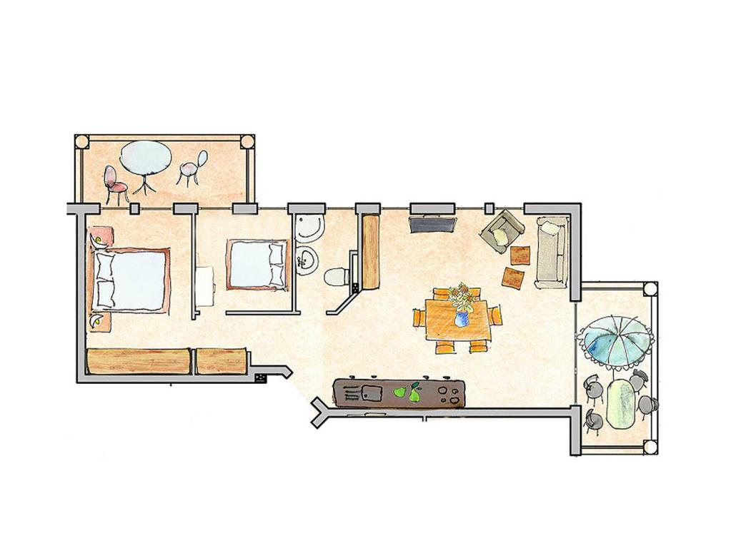 Půdorys ubytování Dünenresidenz Königin Augusta - Apt. 20