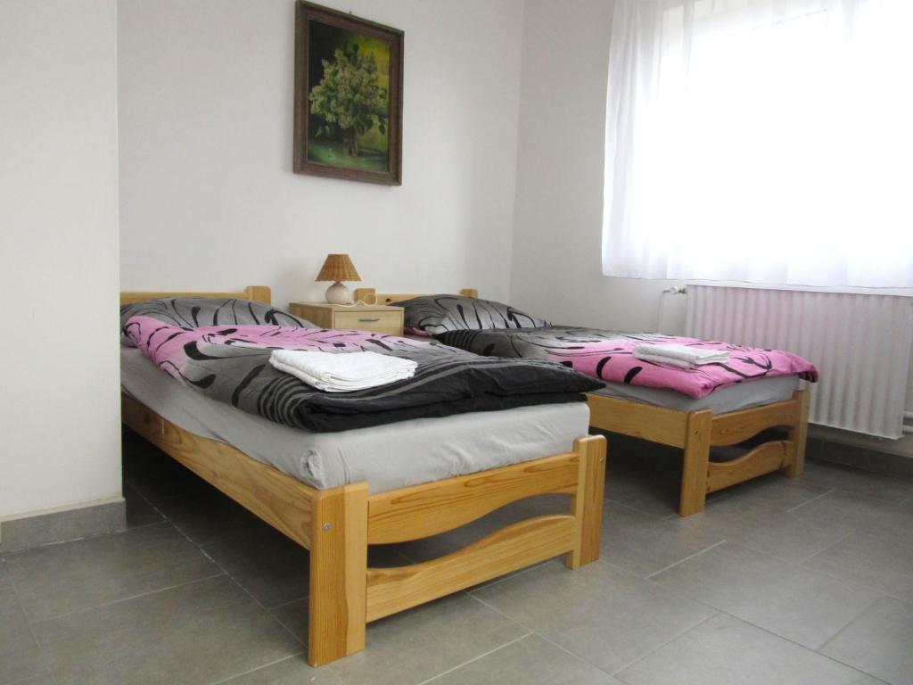Postel nebo postele na pokoji v ubytování Vila Rybníček