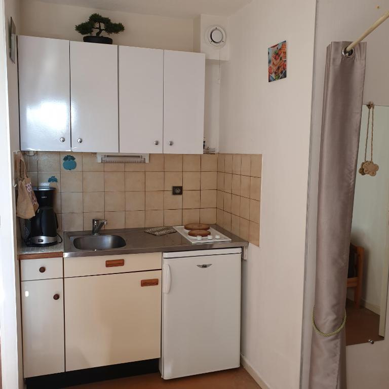 Kuchyňa alebo kuchynka v ubytovaní Studio Barbotan