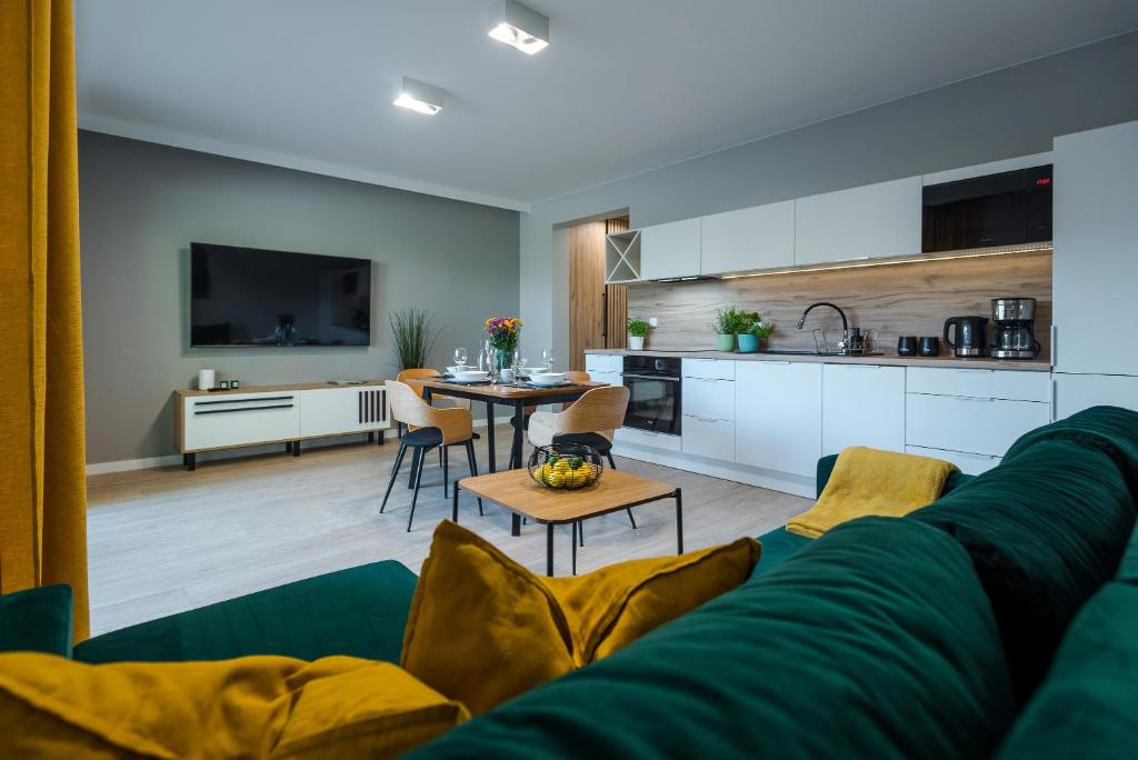 Kuchyň nebo kuchyňský kout v ubytování Apartament Widok 1
