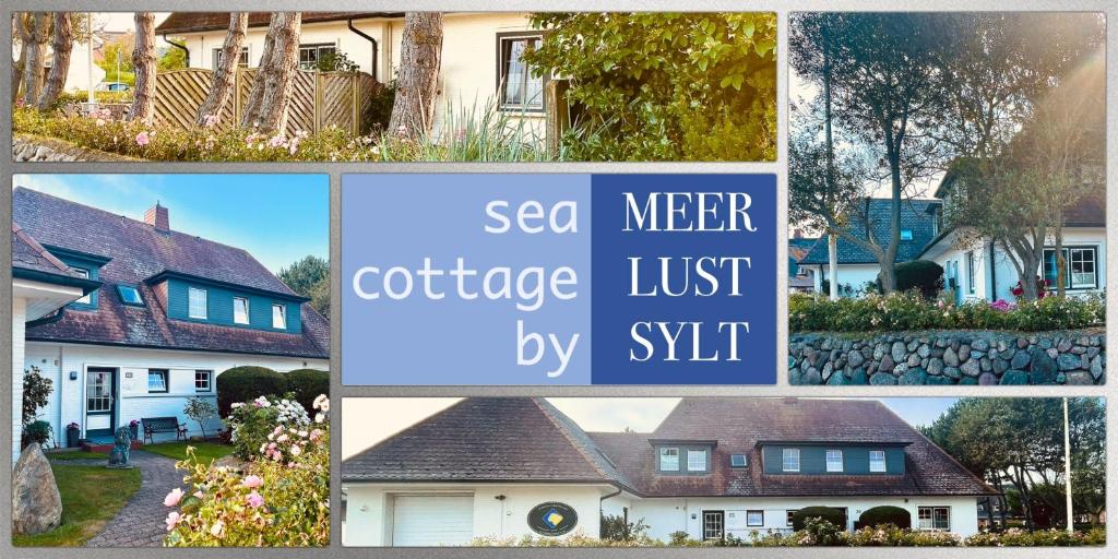 uma colagem de fotos de uma casa em Meer-Lust-Sylt sea cottage em Westerland