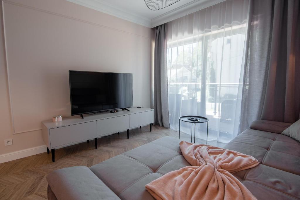 Televízia a/alebo spoločenská miestnosť v ubytovaní Apart Invest Centrum Park 7