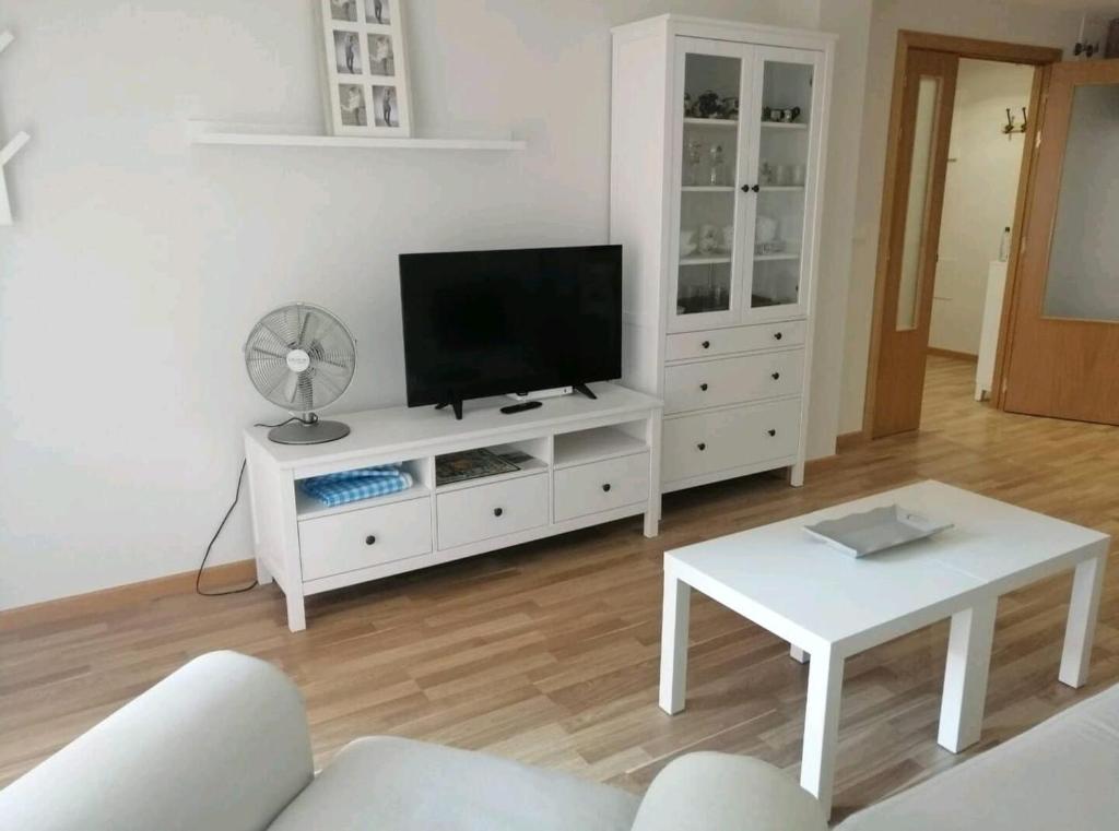 TV a/nebo společenská místnost v ubytování Apartamento La Montañesa en Aínsa, bonito apartamento con grande terraza